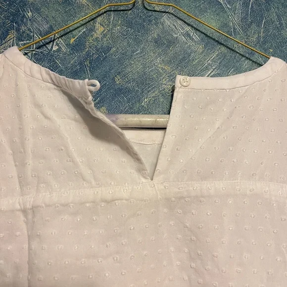 Cotton White Polka Dot Top S - Picture 6 of 8